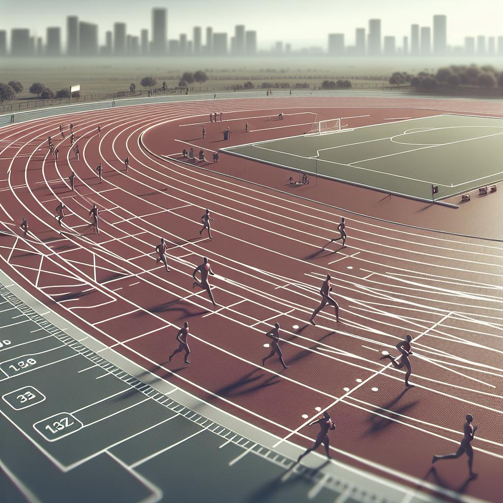 Wie viele Meter umfasst eine Runde um den Sportplatz?